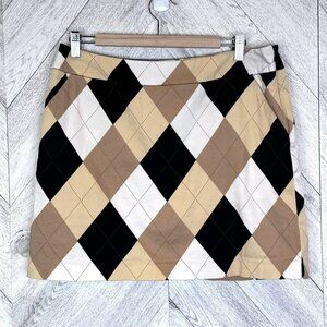 Loudmouth Golf Skirt Skort Womens Size 10 Chino Argyle Diamond Pattern Preppy